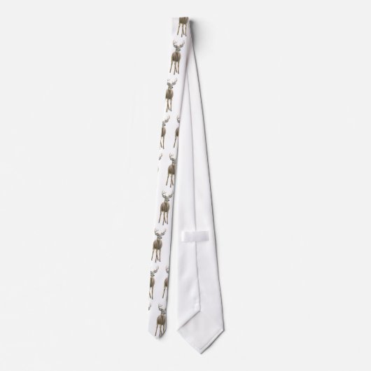 オジロ鹿の木びき台のタイ ネクタイ (裏面)