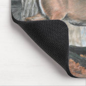 オジロ鹿の木びき台のマウスパッド マウスパッド (コーナー)