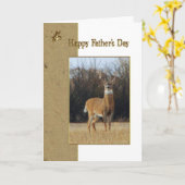 オジロ鹿の木びき台の父の日カード カード (黄色い花)