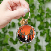 オジロ鹿シカのスカル キーホルダー (手)