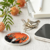 オジロ鹿シカのスカル キーホルダー (側面)