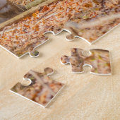 オジロ鹿シカの木びき台および雌ジカ ジグソーパズル (側面)