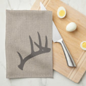 オジロ鹿シカの(雄ジカの)枝角の台所タオル キッチンタオル (四つ折り)