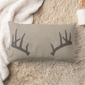 オジロ鹿シカの(雄ジカの)枝角のLumbarの枕 ランバークッション (ブランケット)