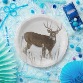 オジロ鹿シカ ペーパープレート (パーティー)