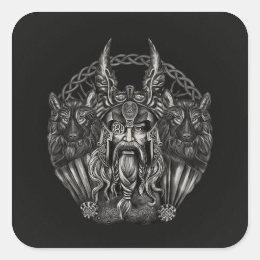 オジンとオオカミのゲリとフレキ スクエアシール (正面)