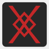 オジンの槍、ガンギール(赤と黒) スクエアシール (正面)