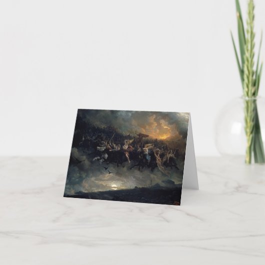 オジンの野生の狩り、1872年ピーター・ニコライ・アルボ サンキューカード (正面)