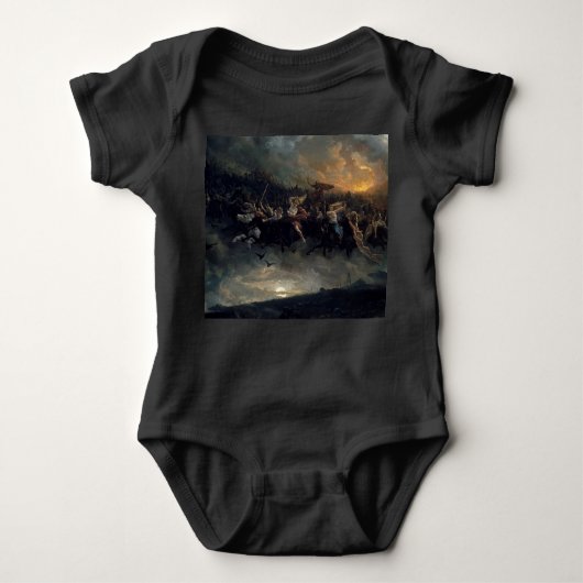 オジンの野生の狩り、1872年ピーター・ニコライ・アルボ ベビーボディスーツ (正面)
