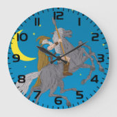 オジン乗馬スリプニールノース神話バイキング神 ラージ壁時計 (正面)