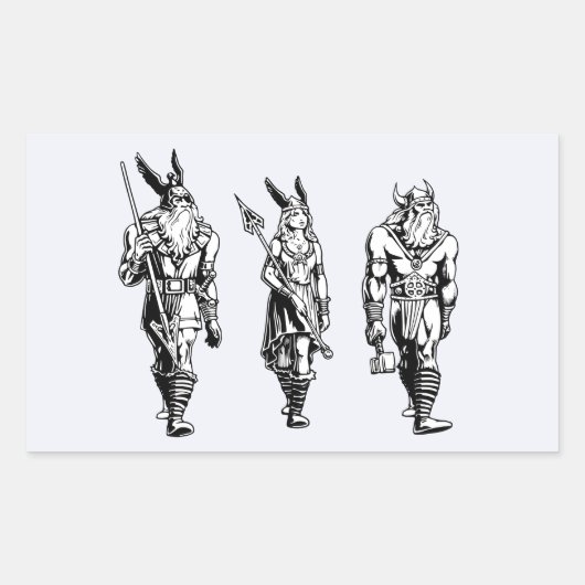 オジン、フリージャ&トール 長方形シール (正面)