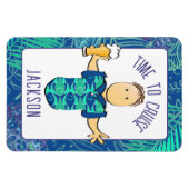 オスおもしろいマンガトロピカルバケーションクルーズドア マグネット (横)