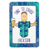 オスおもしろいマンガトロピカルバケーションクルーズドア マグネット (縦)