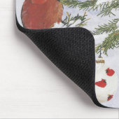 オスおよびメスの（鳥）ショウジョウコウカンチョウは冬sccene.を楽しみます マウスパッド (コーナー)