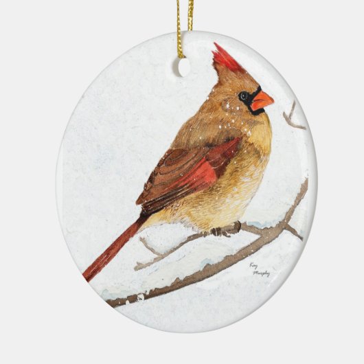 オスおよびメスの(鳥)ショウジョウコウカンチョウ セラミックオーナメント (左)