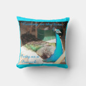 オスかわいらしブルーピーコック装飾用クッション クッション (正面)