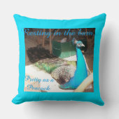 オスかわいらしブルーピーコック装飾用クッション クッション (正面)