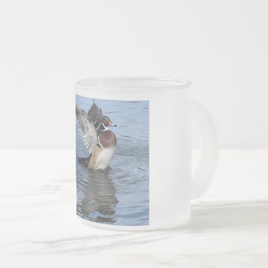 オスのアメリカオシ フロストグラスマグカップ (正面右)