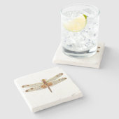 オスのカリコのペナントドラゴンフライの上面 ストーンコースター (横)