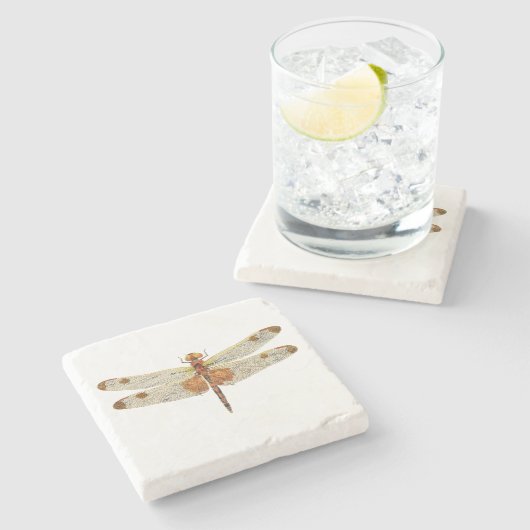 オスのカリコのペナントドラゴンフライの上面 ストーンコースター (横)