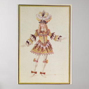 オスのダンサー、c.1660のための衣裳のデザイン ポスター