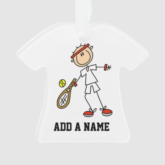 オスのテニス選手 オーナメント (正面)