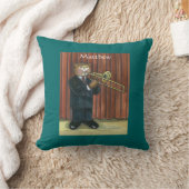 オスのトロンボーンプレーヤーのためのパーソナライズな枕 クッション (ブランケット)