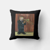 オスのトロンボーンプレーヤーのためのパーソナライズな枕 クッション (裏面)