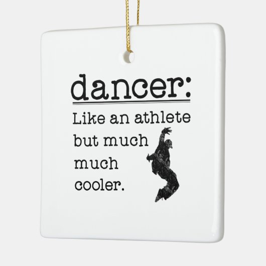 オスのヒップホップのダンサーはアスリートの正方形を好みます セラミックオーナメント (左)