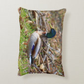 オスのマガモのアヒル アクセントクッション (裏面(縦))