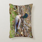 オスのマガモのアヒル アクセントクッション (正面(垂直))