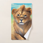 オスのライオンクブオンアビーチ バスタオルセット (ハンドタオル)