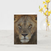 オスのライオン カード (黄色い花)