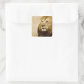 オスのライオン（パンテラレオ）ポートレート、マサイマラ、 スクエアシール (バッグ)