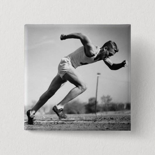 オスのランナー 缶バッジ (正面)