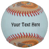 オスの七面鳥オレンジブラウンの羽の紅葉 ソフトボール (裏面)