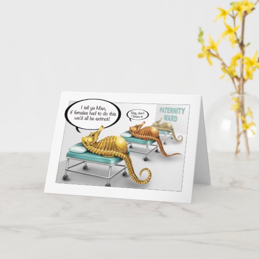 オスの乗馬妊娠カード カード (黄色い花)