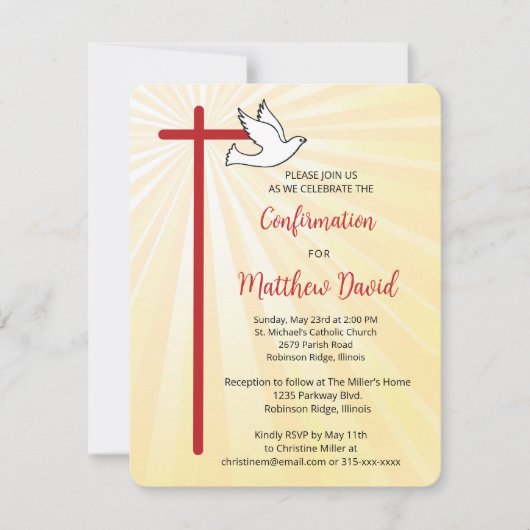 オスの十字型金ゴールド線の確認 招待状 (正面)