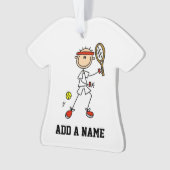 オスの棒の姿のテニス選手 オーナメント (正面)