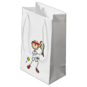 オスの棒の姿のテニス選手 スモールペーパーバッグ (裏面アングル)