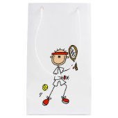 オスの棒の姿のテニス選手 スモールペーパーバッグ (正面)