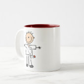 オスの棒の姿のナース ツートーンマグカップ (正面左)