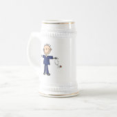 オスの棒の姿のナース-青 ビールジョッキ (正面左)