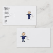 オスの棒の姿のナース-青 名刺 (正面/裏面)