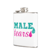 オスの涙のおもしろいピンクとティール（緑がかった色） フラスク (左)