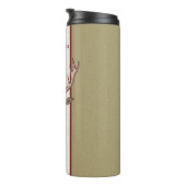 オスの茶色のトロフィーディアヘッド〔雄ジカの〕枝角赤縁ど色 タンブラー (回転右)