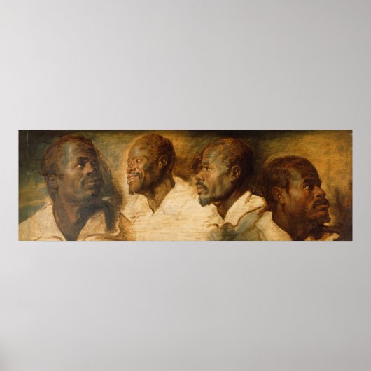 オスの頭の4勉強、ルーベンス ポスター (正面)