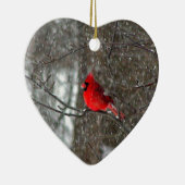 オスの(鳥)ショウジョウコウカンチョウの写真を持つオーナメント セラミックオーナメント (右)