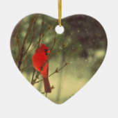 オスの（鳥）ショウジョウコウカンチョウ セラミックオーナメント (正面)