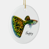 オスのSnakeskinのグッピーの魚のカスタマイズ可能なオーナメント セラミックオーナメント (右)